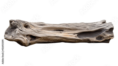 Driftwood plank on transparent background