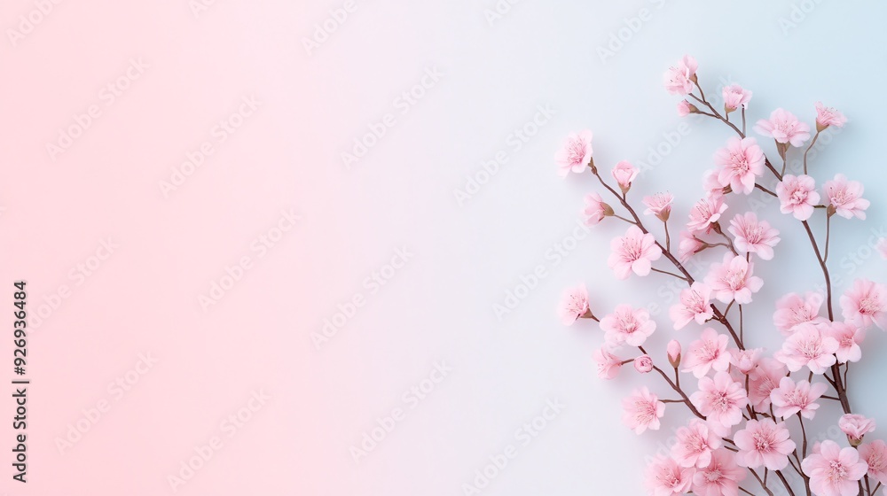 Beautiful blossom flower isolated on pastel background. with copy space image. Place for adding text or design Beautiful blossom flower isolated on pastel background. with copy space image. Place for adding text or design