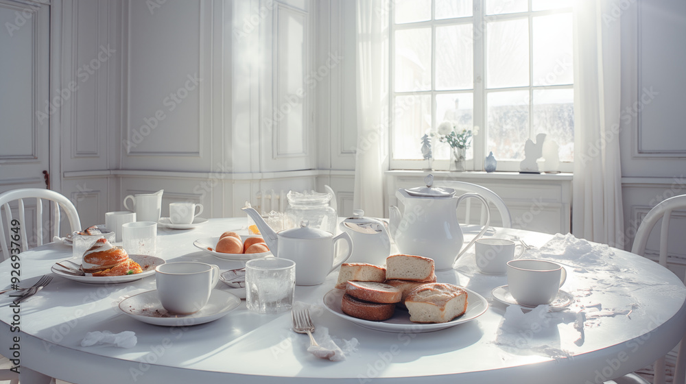 Fototapeta premium table setting for a breakfast