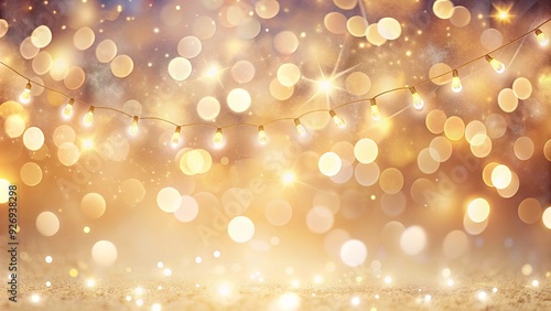 Cream background with festive lights bokeh creating a dreamy and whimsical atmosphere, abstract, cream, background, blurry