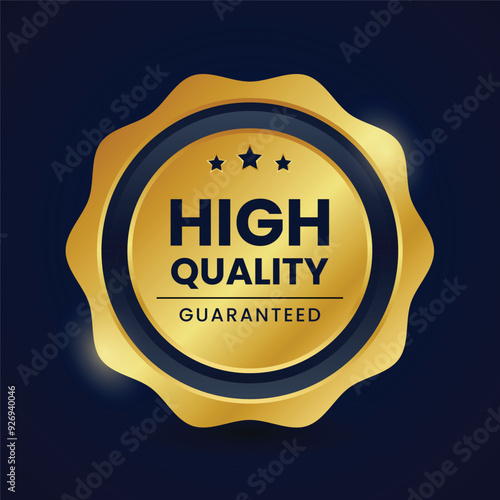 vector high quality guaranteed golden label and badge
