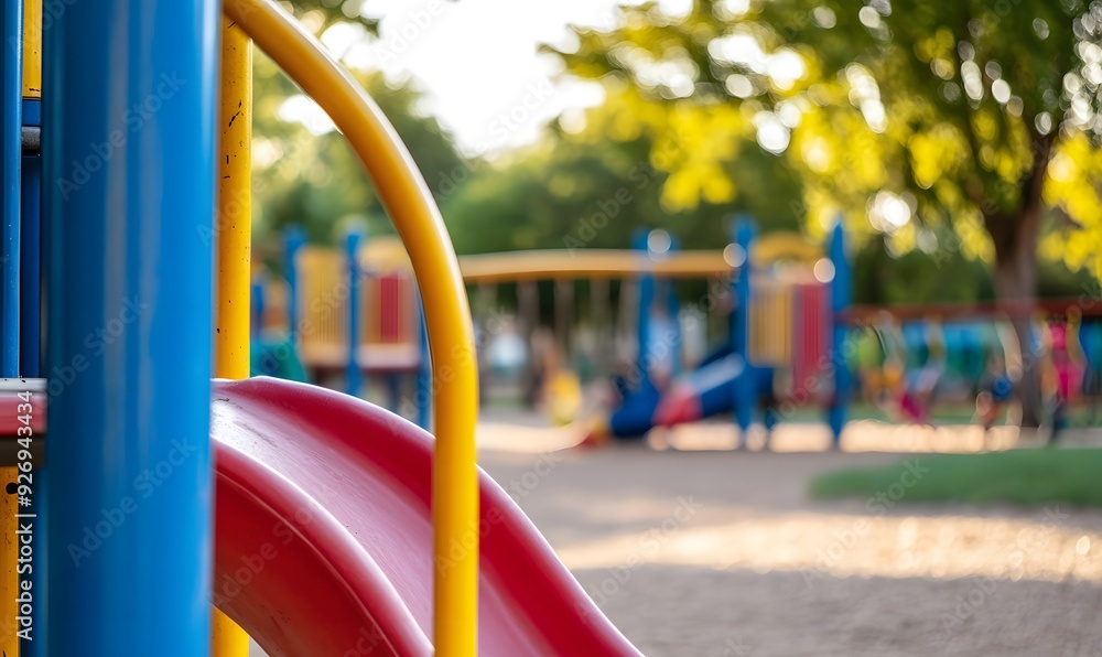 colorful playground in the park on a summer day , Generative AI colorful playground in the park on a summer day , Generative AI