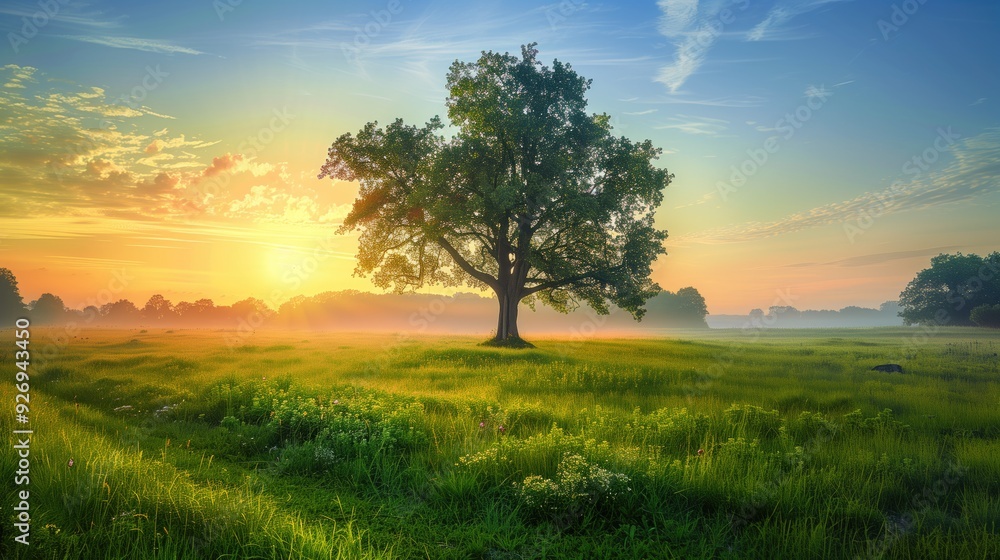 Fototapeta premium Free good morning scene wallpaper background photo