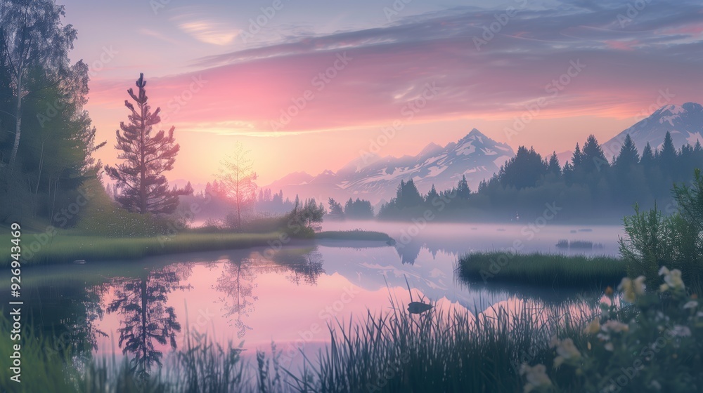 Obraz premium Free good morning scene wallpaper background photo