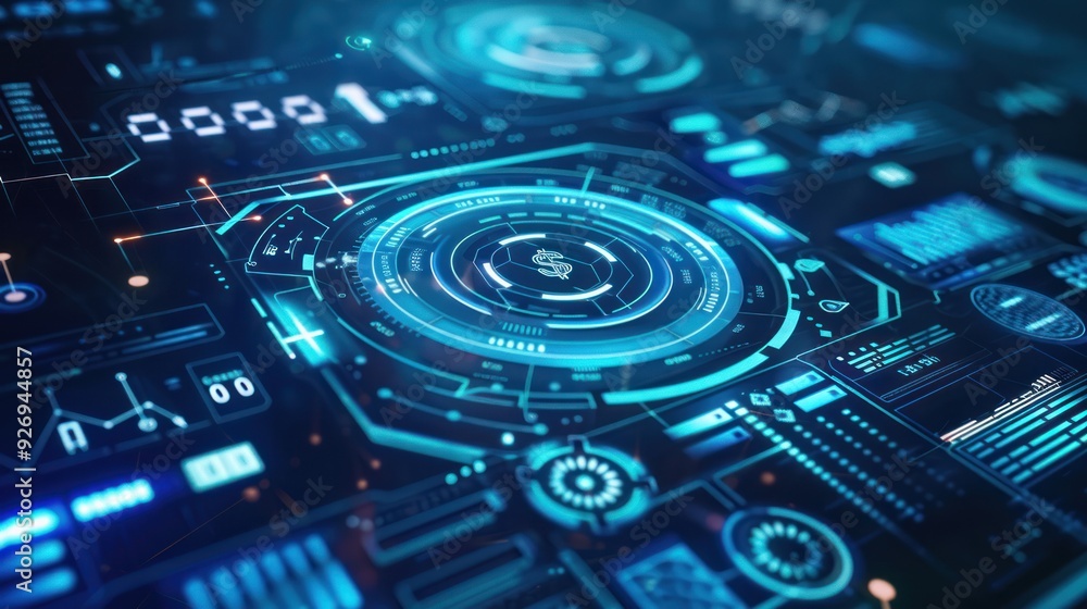 Futuristic Interface with a Dollar Sign Futuristic Interface with a Dollar Sign