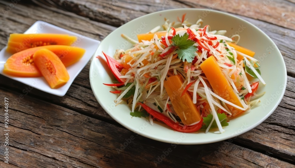 Fresh and vibrant salad ready to be savored Fresh and vibrant salad ready to be savored