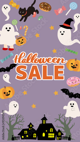 ハロウィンセールのイラストバナー