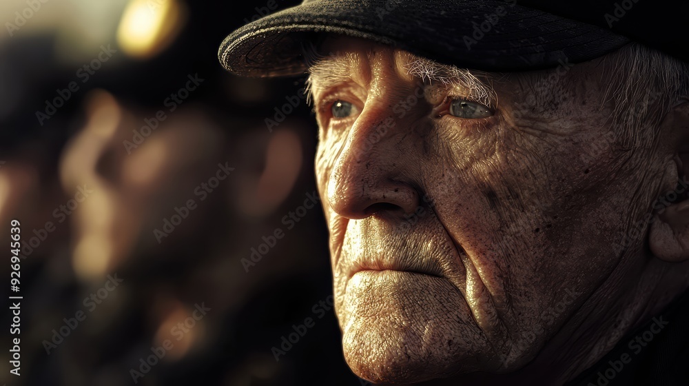 An elderly man with contemplative expression, reflecting on his past experiences. His weathered face tells story of resilience and wisdom. An elderly man with contemplative expression, reflecting on his past experiences. His weathered face tells story of resilience and wisdom.