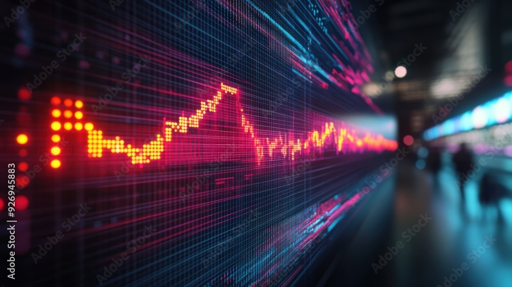 Dynamic Equity Trading Scene with 3D Illustration of Stock Market Floor Activity Dynamic Equity Trading Scene with 3D Illustration of Stock Market Floor Activity