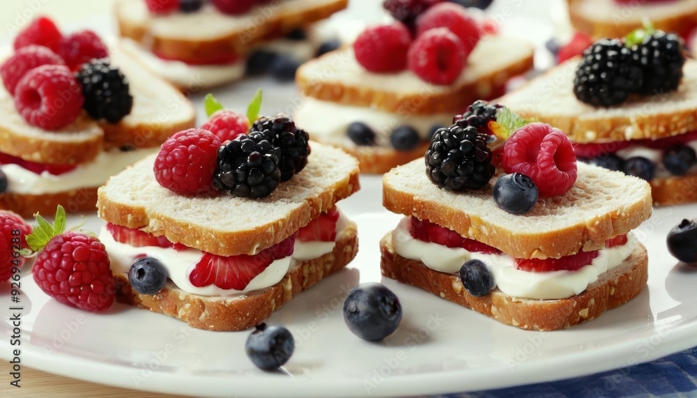 Deliciously fruity toast bites ready to be savored Deliciously fruity toast bites ready to be savored