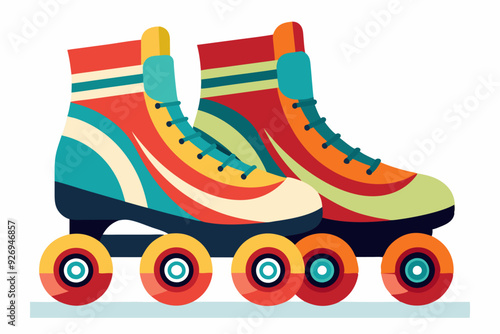 Retro-Style Inline Skates with Colorful Stripes