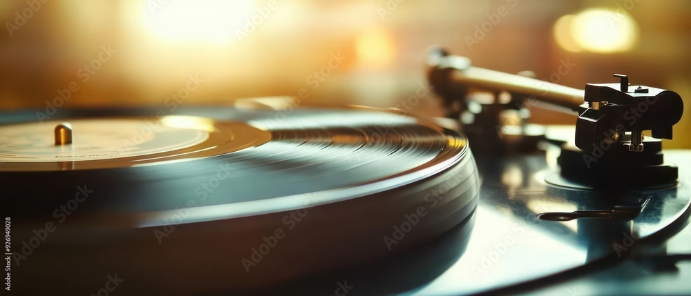 Vinyl records spinning on a turntable, warm analog sound, retro album covers in the background, cozy and nostalgic, ultra HD detail Vinyl records spinning on a turntable, warm analog sound, retro album covers in the background, cozy and nostalgic, ultra HD detail