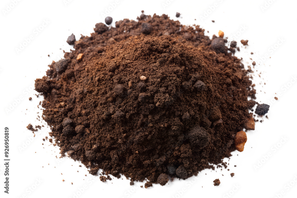 Ground Coffee Beans Isolated on White Background Ground Coffee Beans Isolated on White Background
