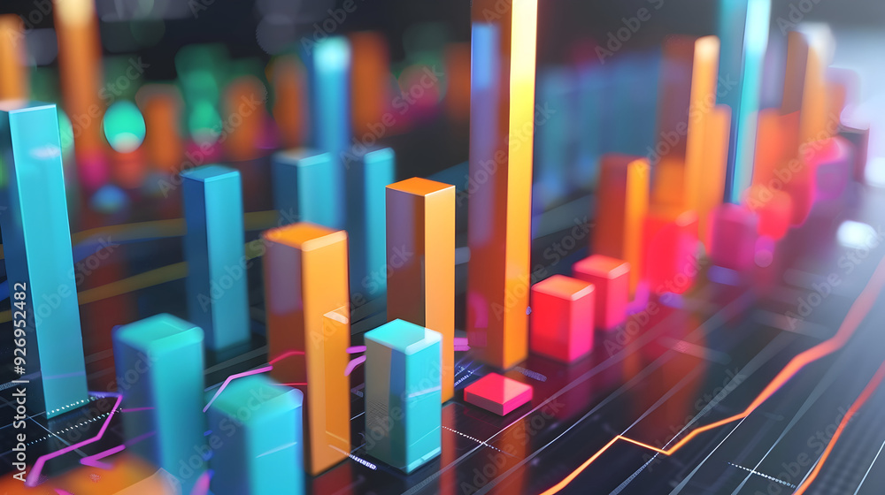 3D financial performance bar chart results 3D financial performance bar chart results