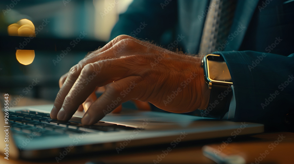 businessman using laptop with touch screen businessman using laptop with touch screen