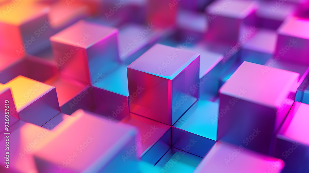 Cubes 3D Illustration Startup Concept Cubes 3D Illustration Startup Concept