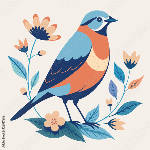 Canvas Print vector illustration of a bird