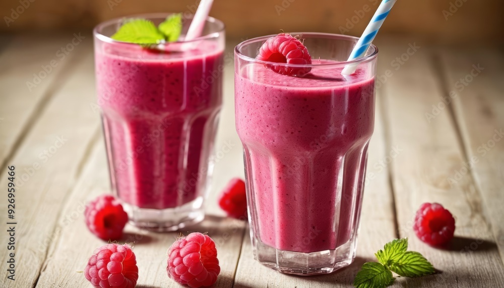 Refreshing raspberry smoothie perfect for a healthy treat Refreshing raspberry smoothie perfect for a healthy treat