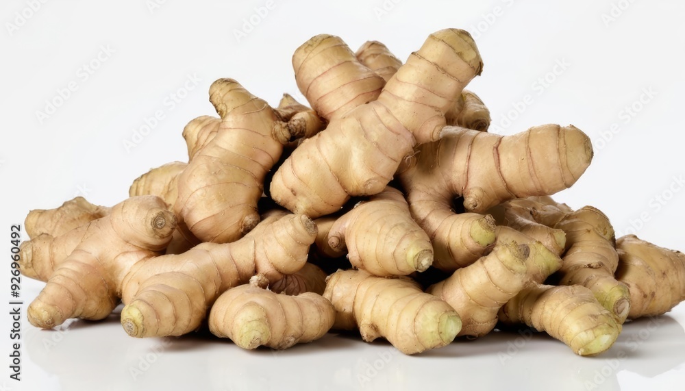 A pile of fresh unpeeled ginger root A pile of fresh unpeeled ginger root