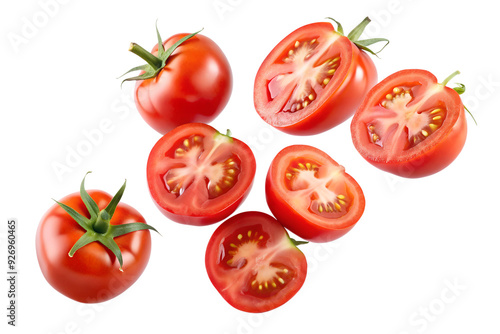 Fresh Red Tomatoes Isolated on White Background