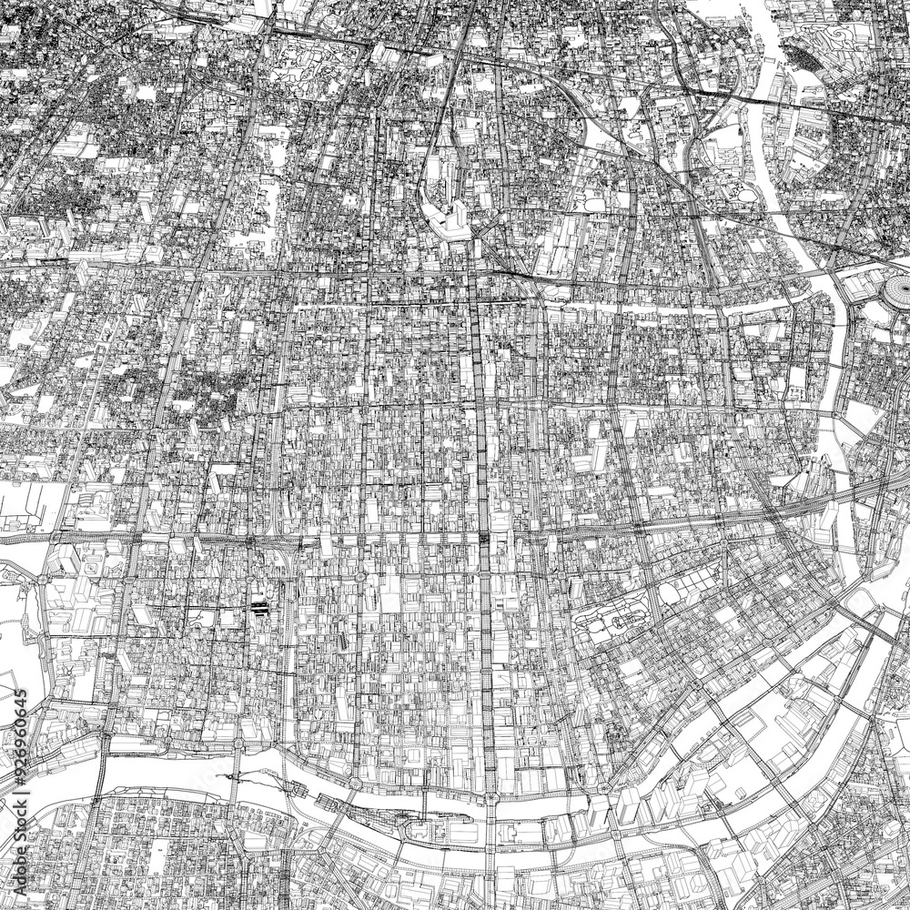 Fototapeta premium 3D illustration of city and urban in Osaka Japan