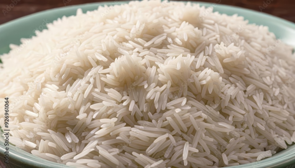 A bowl of fluffy freshly cooked white rice A bowl of fluffy freshly cooked white rice