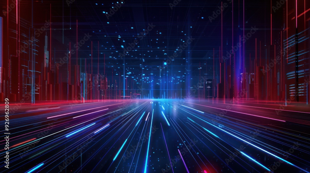 Futuristic Cityscape with Neon Lights Futuristic Cityscape with Neon Lights