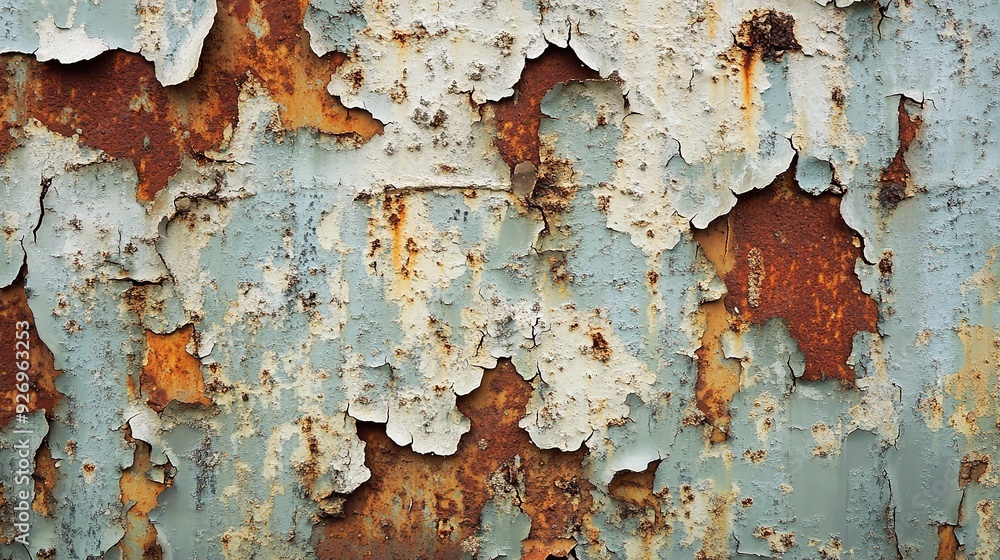 A wall with a lot of rust and paint peeling off A wall with a lot of rust and paint peeling off