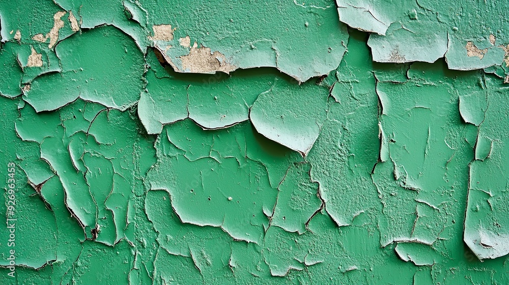 Peeling green paint on the wall. Abstract background for design. Peeling green paint on the wall. Abstract background for design.