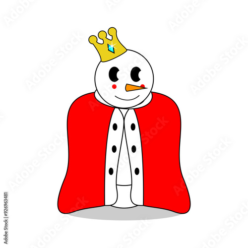 snowman king character in clipart style