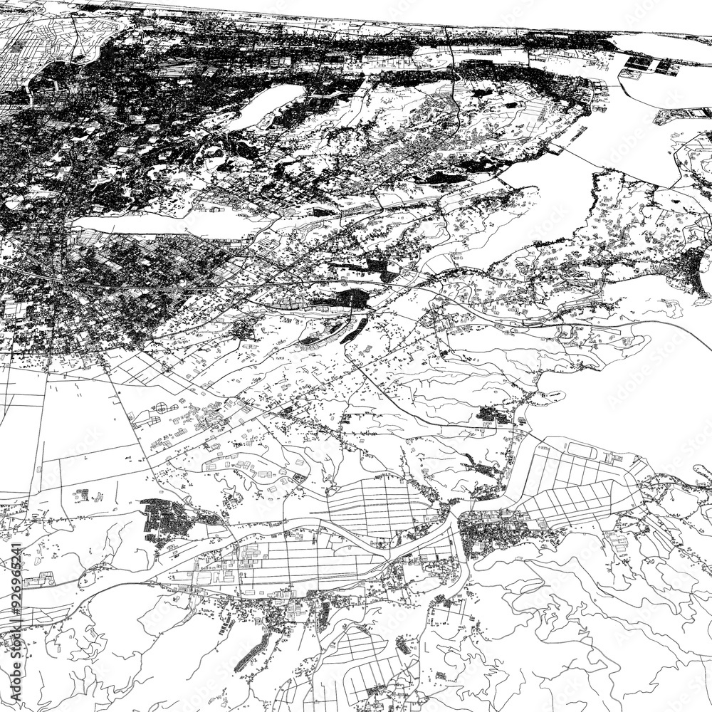 3D illustration of city and urban in Hamamatsu Japan 3D illustration of city and urban in Hamamatsu Japan