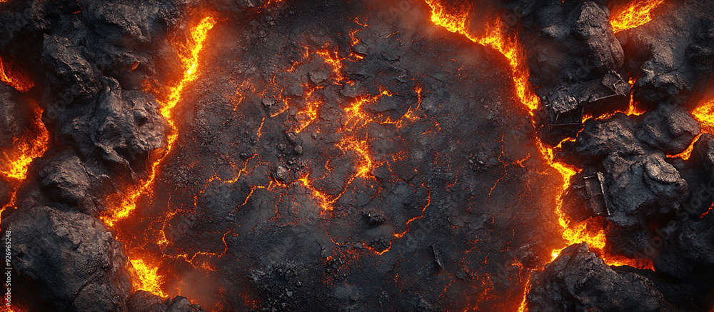 Volcanic Area Battle Map: Detailed VTT Birds-Eye View Volcanic Area Battle Map: Detailed VTT Birds-Eye View
