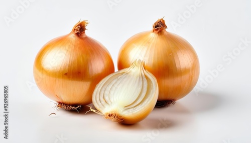 Wallpaper Mural  Fresh unpeeled onions on a white background Torontodigital.ca