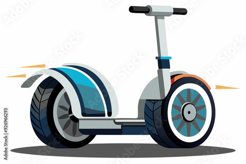 White and Blue Electric Self-Balancing Scooter