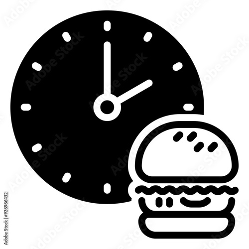 lunch time icon, glyph icon style