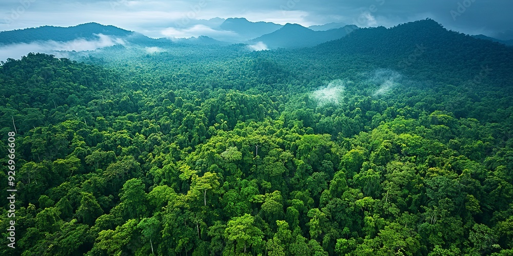 Fototapeta premium The lush green canopy of the rainforest is home to an incredible diversity of life