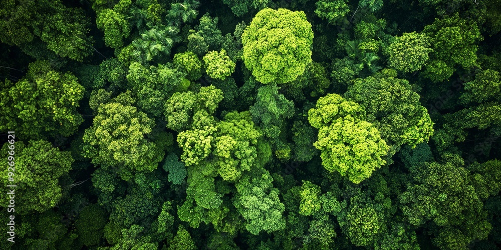 Naklejka premium The lush green canopy of the rainforest is home to an incredible diversity of life