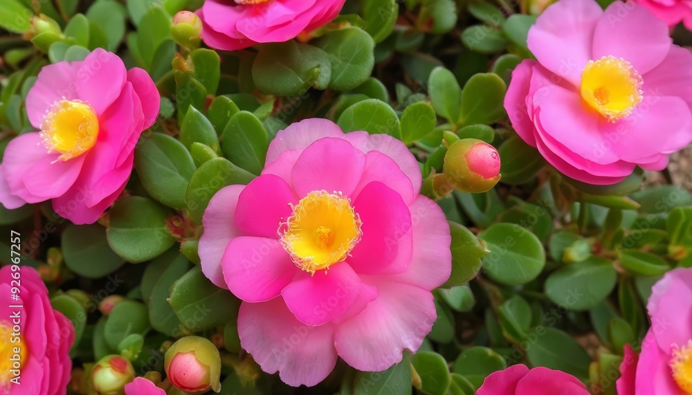 Fototapeta premium Vibrant pink flowers in bloom