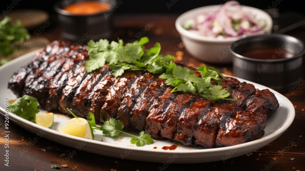 Beef Seekh Kebab with sauce Beef Seekh Kebab with sauce
