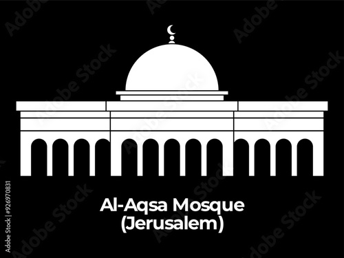 masjidil masjid mosque al-aqsa jerusalem islamic architecture holy sacred building historical place design icon illustration photo