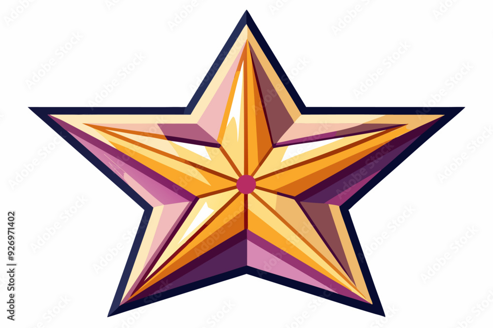 A 3D stylized star with a purple center A 3D stylized star with a purple center