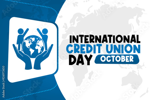 International Credit Union Day Background Vector Financial Community and Cooperative Design