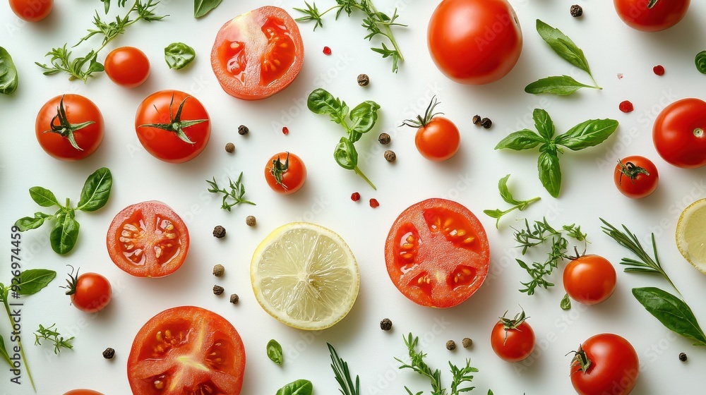 Close-up of organic food elements on a clean background Close-up of organic food elements on a clean background
