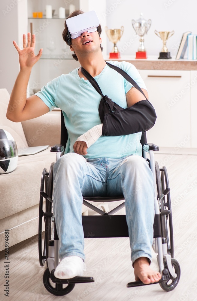 Injured motorbike rider recovering at home Injured motorbike rider recovering at home