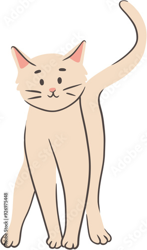 Hand-Drawn Cute Cat Illustration