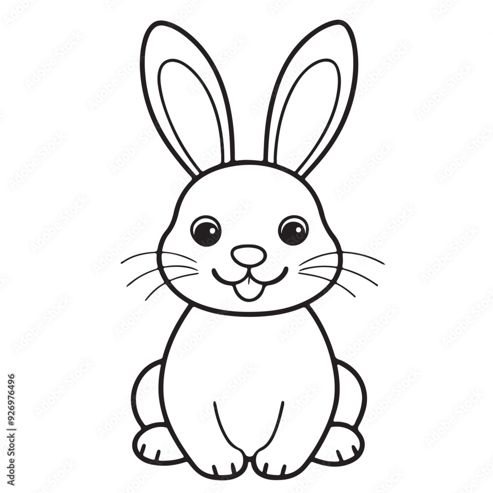Adobe IllustratCute kawaii bunny and baby cartoon character coloring page vector illustration. Pet animal, mothers day colouring page for kidsor Artwork. Adobe IllustratCute kawaii bunny and baby cartoon character coloring page vector illustration. Pet animal, mothers day colouring page for kidsor Artwork.