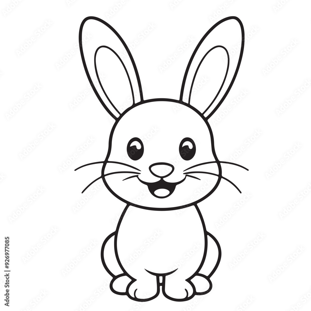 Adobe IllustratCute kawaii bunny and baby cartoon character coloring page vector illustration. Pet animal, mothers day colouring page for kidsor Artwork. Adobe IllustratCute kawaii bunny and baby cartoon character coloring page vector illustration. Pet animal, mothers day colouring page for kidsor Artwork.