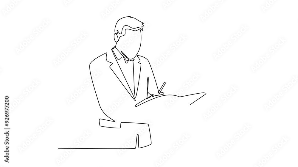Budget planning concept. Single line draw design. Full length animation illustration. High quality 4k footage. Budget planning concept. Single line draw design. Full length animation illustration. High quality 4k footage.