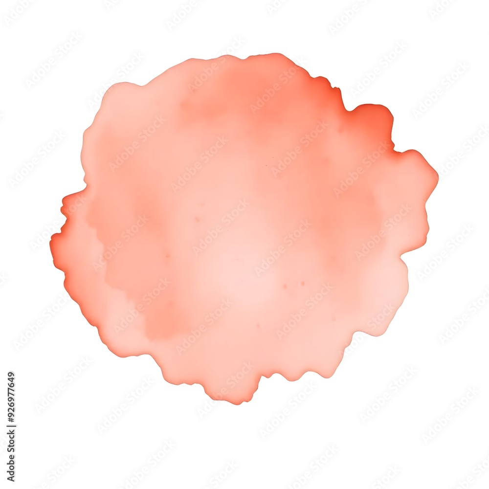 Soft red watercolor middle on white Background Soft red watercolor middle on white Background