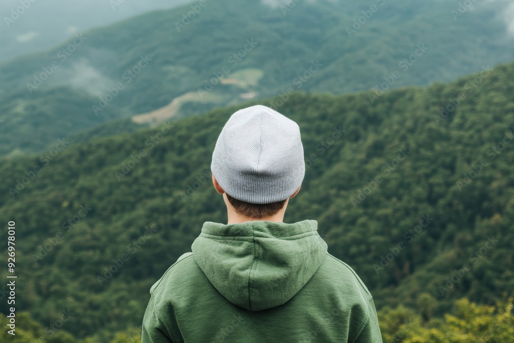 A young person stands in deep contemplation, gazing over a breathtakingly vast green landscape filled with rolling hills and tranquility. A young person stands in deep contemplation, gazing over a breathtakingly vast green landscape filled with rolling hills and tranquility.